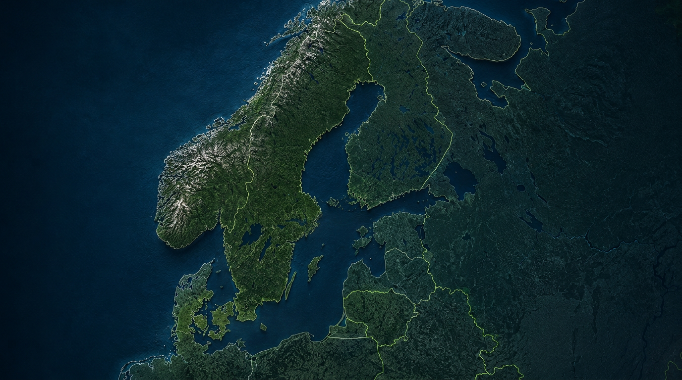 Nordic region map representing TNCKG's Nordic ambition